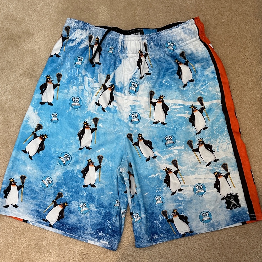 Lacrosse Unlimited LAX Shorts with Penguin Print